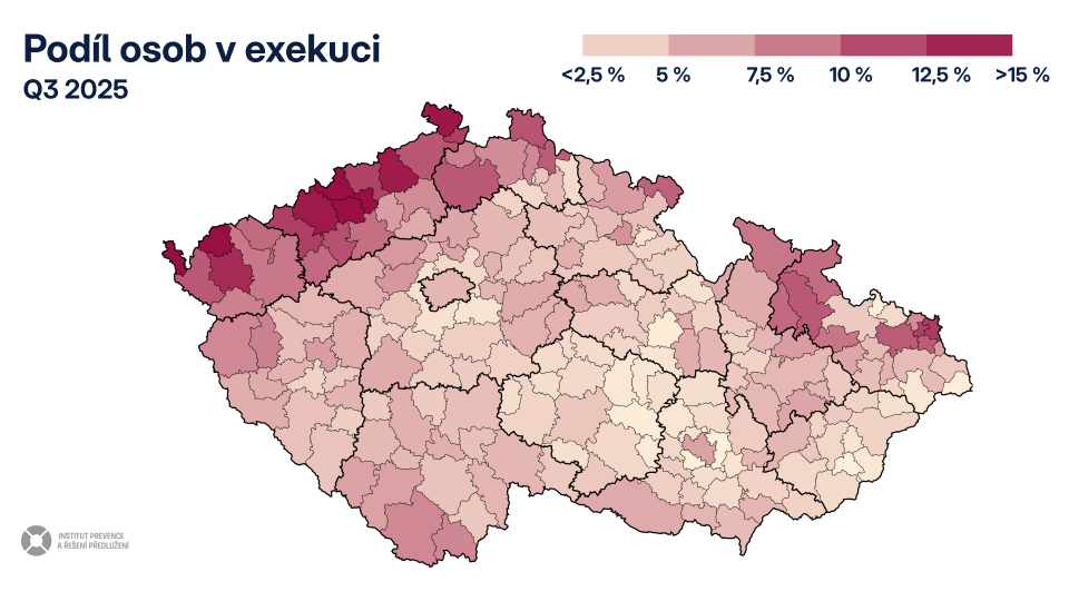 Podíl osob v exekuci